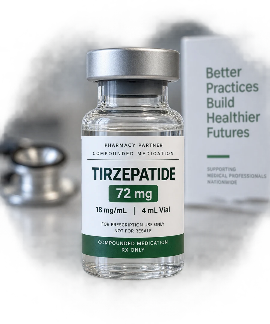 Compounded tirzepatide 72 mg vial